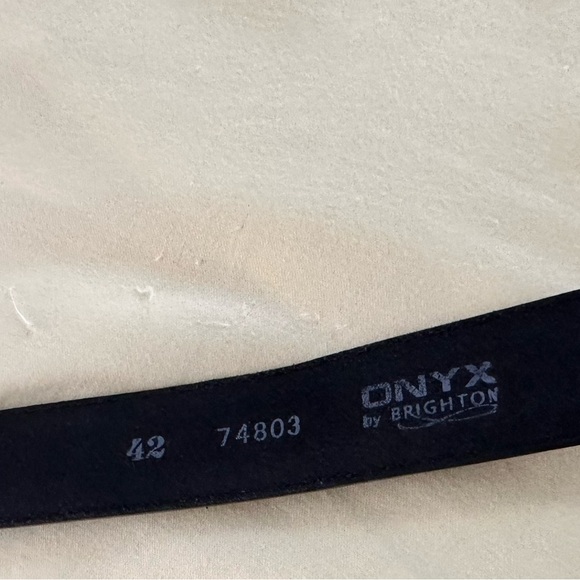 Onyx by Brighton Black Leather Belt with Silver tone Buckle - Picture 4 of 6